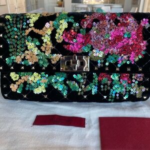 Valentino Garavani velvet and sequin clutch